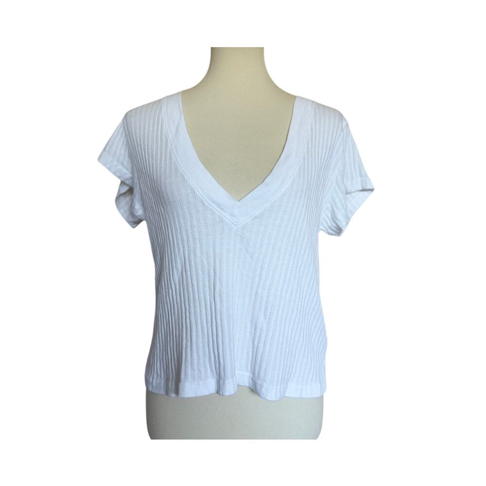 PERFECTWHITETEE Bobby V Neck Tee - white -Size Small